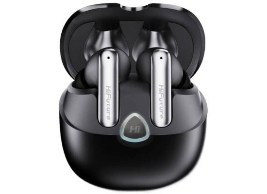 Hifuture Sonic AIR TWS Earbuds, ENC for Calls, Bluetooth 5.3, 25 Hours Playtime, IPX5 Sweatproof, Powerful Bass - Black